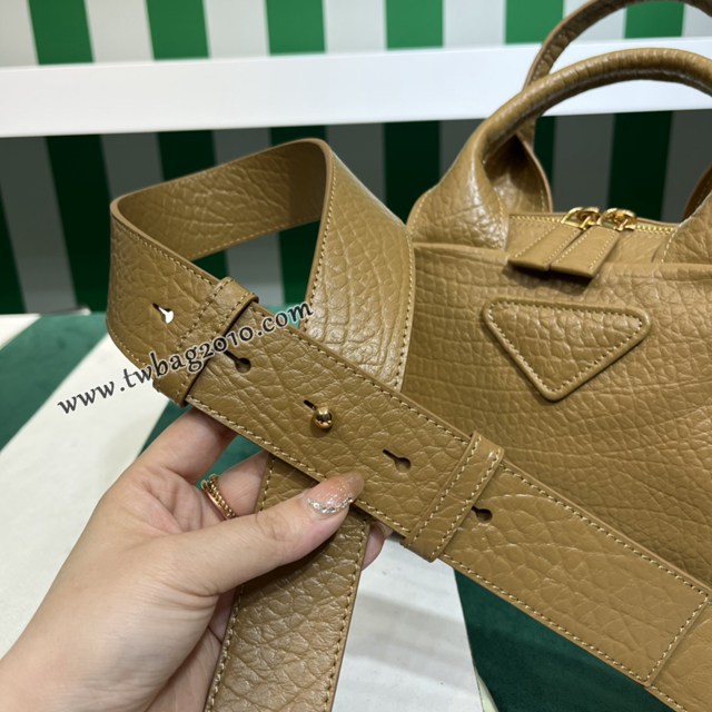 Prada專櫃新款全皮手提包 1BB081 普拉達石頭紋皮紋單肩斜挎女包 csp1652